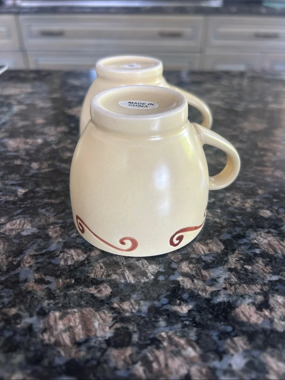 Cream and Terracotta Ceramic Espresso Cup and Saucer Set - Home Kitchen